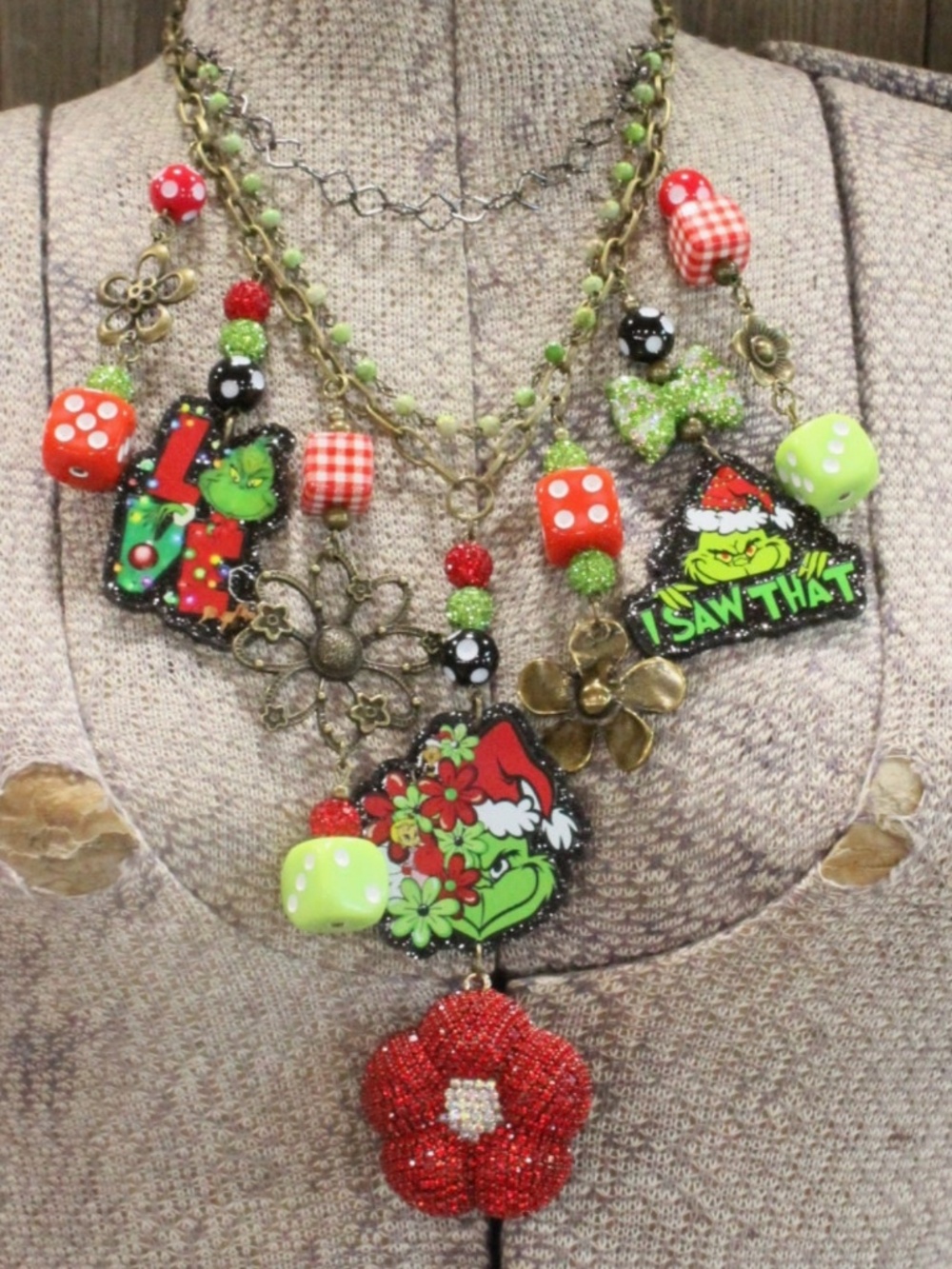 π BOHO Grinch the Flower Child Charm'd Necklace